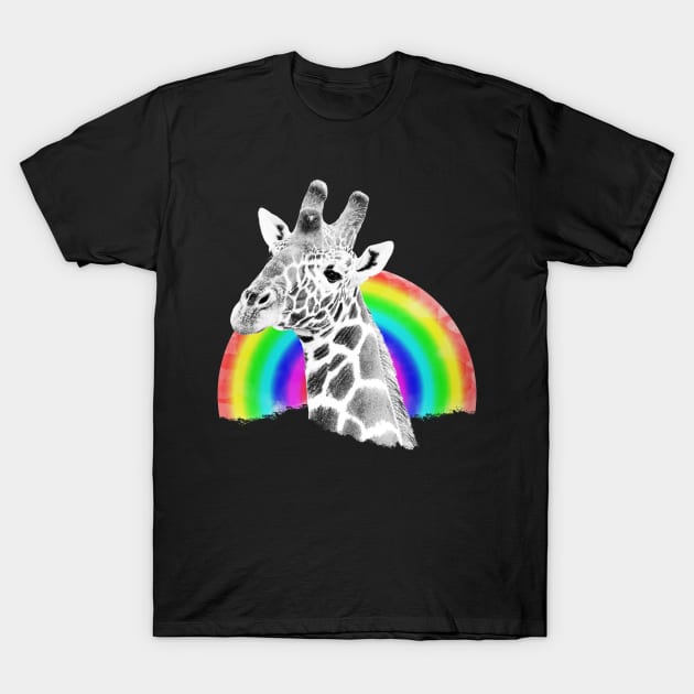 Giraffe with Rainbow - Wildlife in Africa T-Shirt by T-SHIRTS UND MEHR